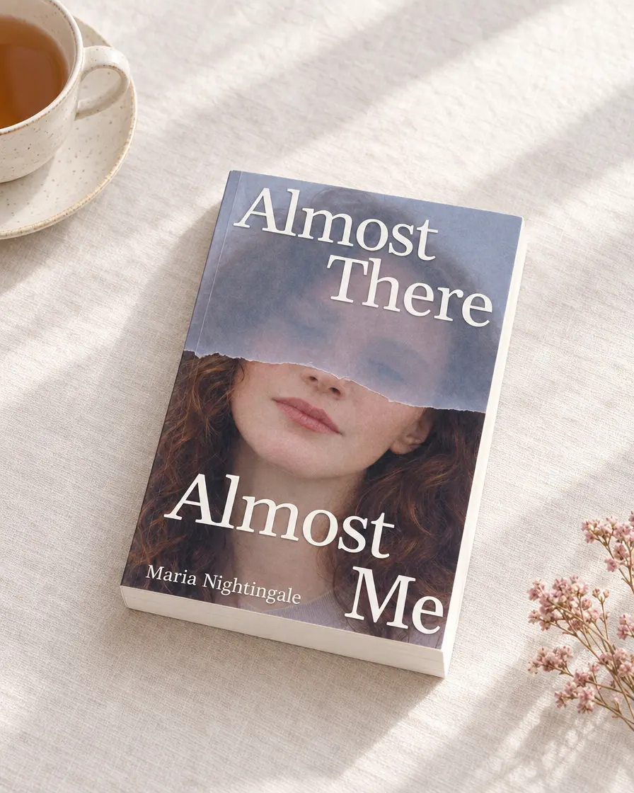 Almost There, Almost Me paperback in a lifestyle setting